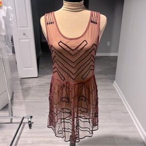Free People Mesh Sequined Holiday Dress